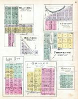 Wellsville, Reedsburg, Emmerson, Princeton, Lake City, Sharon, Mingona, Kansas State Atlas 1887
